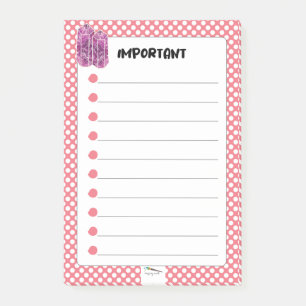 Post-it® Red Polka Dot Red Wine Diamond IMPORTANT