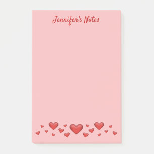 Post-it® Red Valentine's Day Hearts & Custom Text