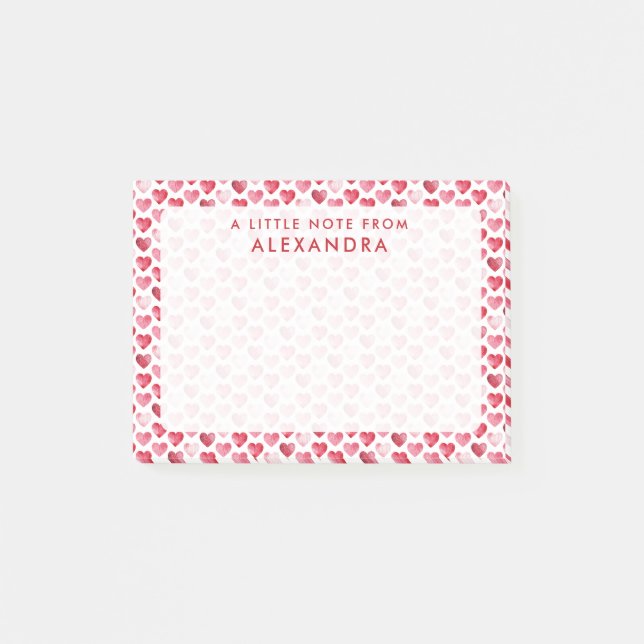 Post-it® Red Watercolor Heart (Devant)