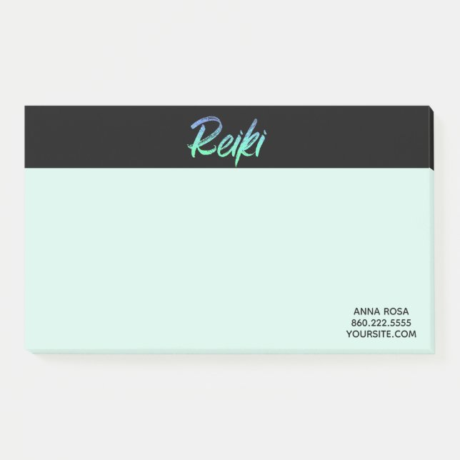 Post-it® *~* Reiki iridescent vert-bleu et turquoise (Devant)
