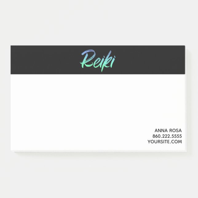 Post-it® *~* Reiki vert-bleu et turquoise iridescente (Devant)