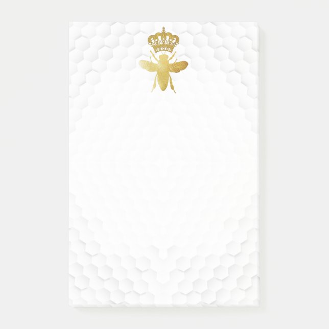 Post-it® REINE BEE Post-It Notes - Gold Bee Crown Honeycomb (Devant)
