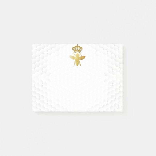 Post-it® REINE BEE Post-It Notes - Gold Bee Crown Honeypeb (Devant)