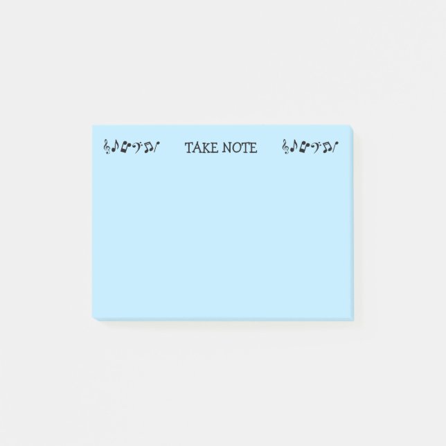 Post-it® Remarques Blue Music Notes (Devant)