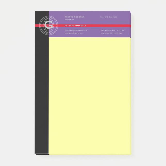 Post-it® Remarques sur les importations globales (Devant)