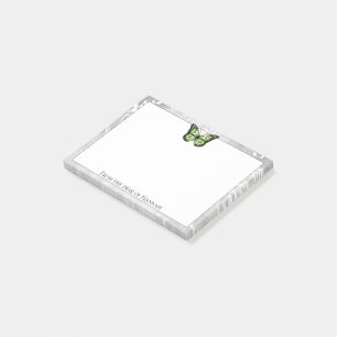 Post-it® Remarques sur papillon vert brillant