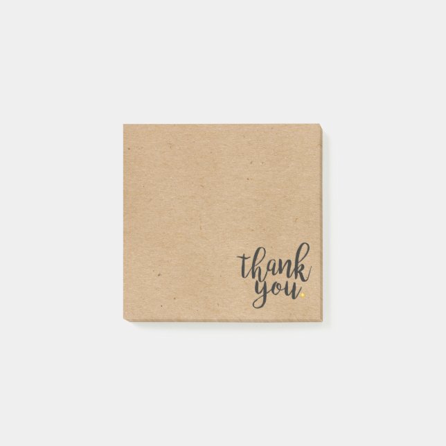 Post-it® Remerciement de style papier kraft rustique (Devant)