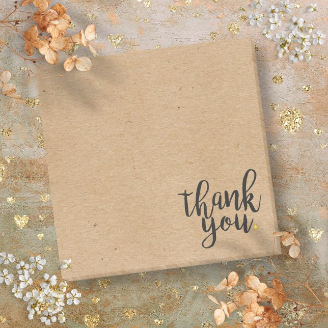 Post-it® Remerciement de style papier kraft rustique (Rustic Kraft Paper Style Thank You Post-it Notes)