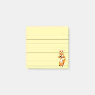 Post-it® Renard de dessin animé mignon animal ligné 3x3