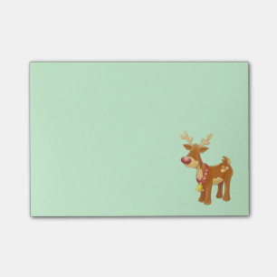 Post-it® Renard de Noël avec un noeud rouge
