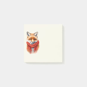 Post-it® Renard mignon dans une image d'automne avec une éc
