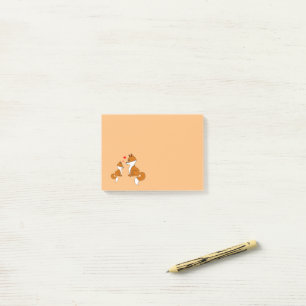 Post-it® Renards mignons avec des cœurs, dessinés à la main