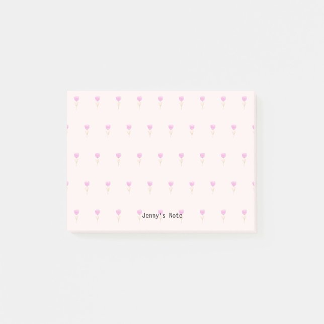 Post-it® Ressort Aquarelle rose Fleur Tulipe Nom personnali (Devant)