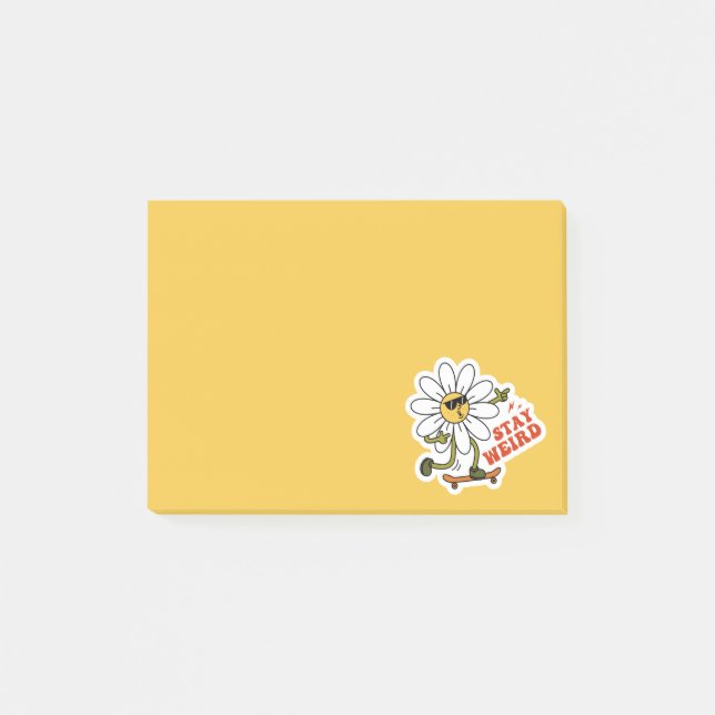 Post-it® Restez bizarre Skateboard Daisy (Devant)
