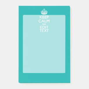 Post-it® Restez Calme Et Votre Texte Accent Turquoise Peaco