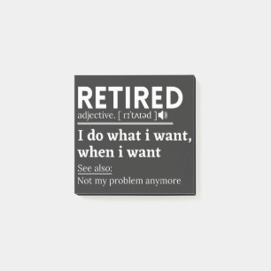 Post-it® retired definition, funny retirement, retired