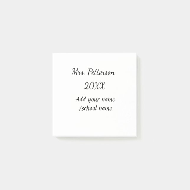 Post-it® Retour à l'école ajouter nom de l'enseignant année (Devant)