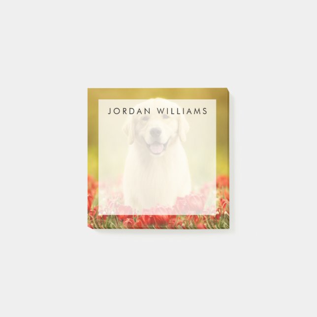 Post-it® Retraité d'or dans les fleurs rouges (Devant)