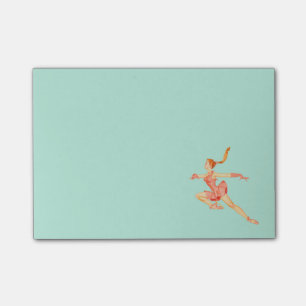 Post-it® Retro Image of A Figure Skater In A Pink Outfit