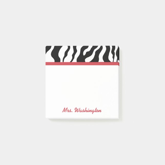 Post-it® Retro Office Zebra Teacher's Post It Notes Cadeau (Devant)