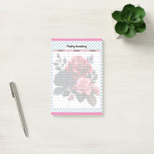 Post-it® Rétro rose et bleu Rose Fridge Inventory Lis