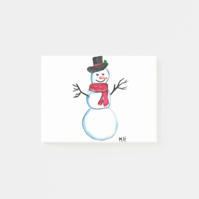 Post-it® Retro Snowman mignon Blanc Noël Snowmen (Devant)