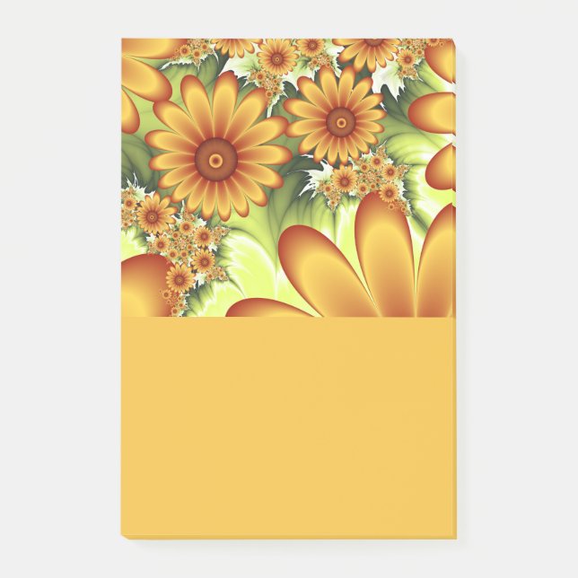 Post-it® Rêve Floral, Art Fractal Moderne Abstrait Fleur (Devant)
