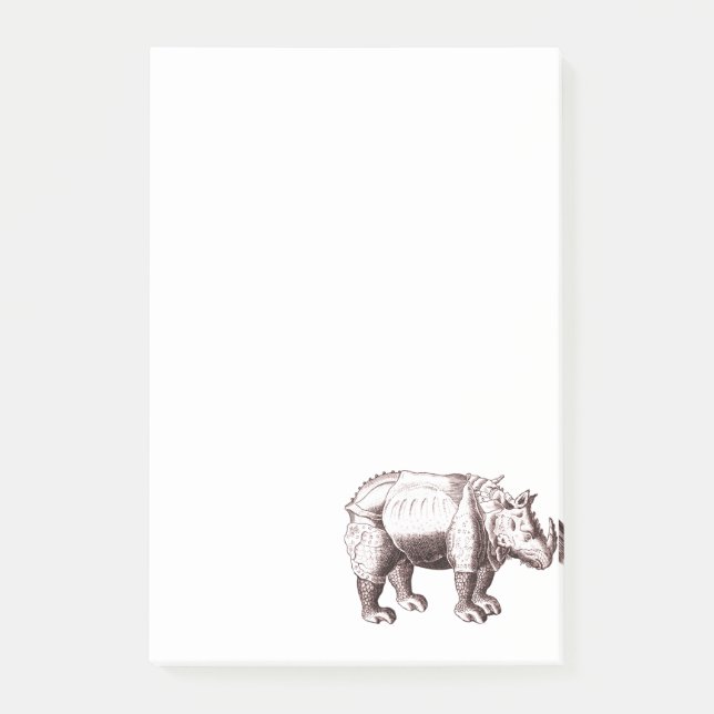 Post-it® Rhinocéros - dessin de style de la Renaissance (Devant)