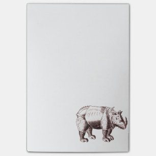 Post-it® Rhinocéros - dessin de style de la Renaissance