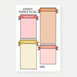 Post-it® Ribbon rose Jaune Cute Étiquette Choses à faire