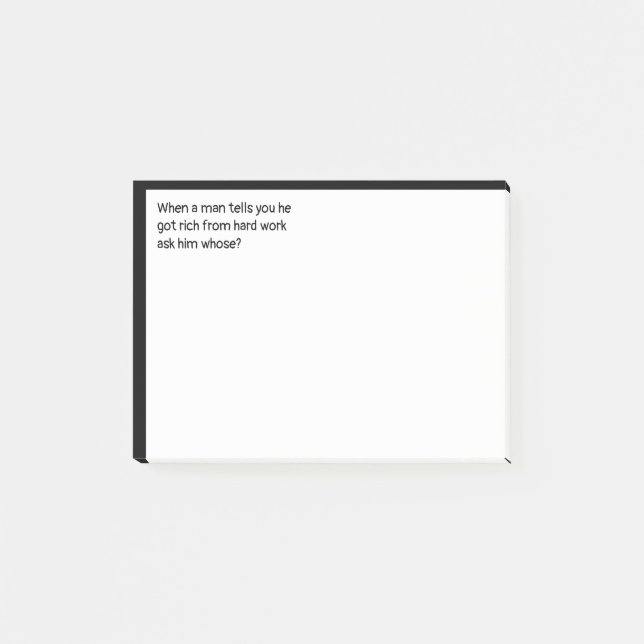Post-it® Riche du travail, demandez-lui à qui ? (Devant)