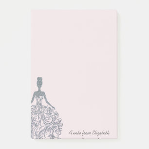 Post-it® Robe de Parties scintillant en argent cool - Perso