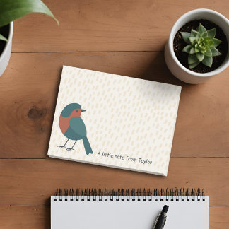 Post-it® Robin Européen Minimaliste Cute dessin Turquoise d