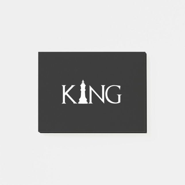 Post-it® roi avec pièce d'échecs king (Devant)