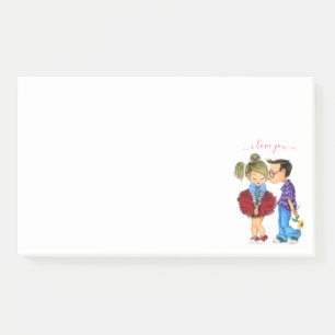 Post-it® Romantic Couple Love Post it Notes - I Love You