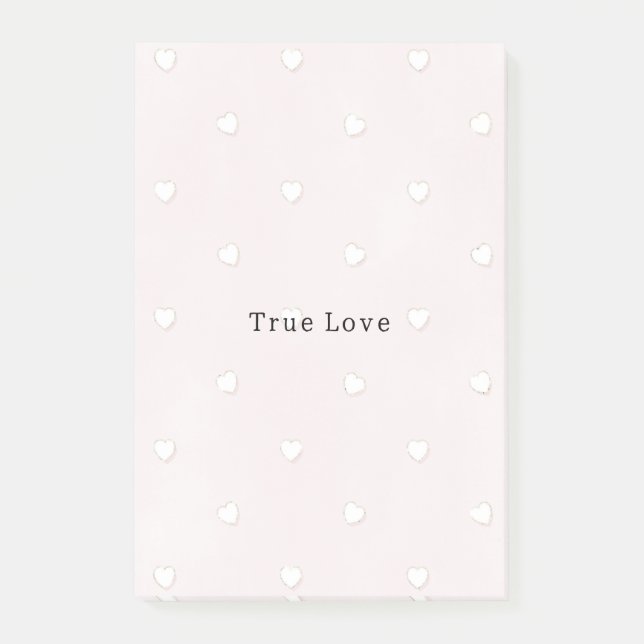 Post-it® Romantic True Love White Hearts Pink Valentine (Devant)
