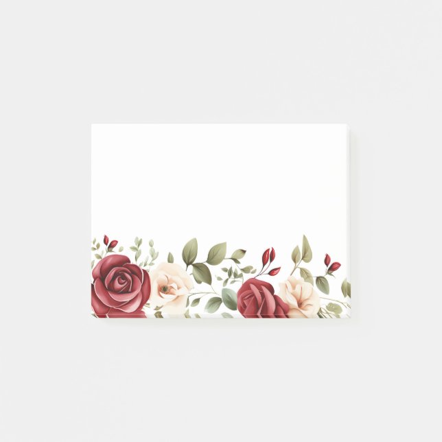Post-it® Romantique Crème rouge Rose Mariage (Devant)