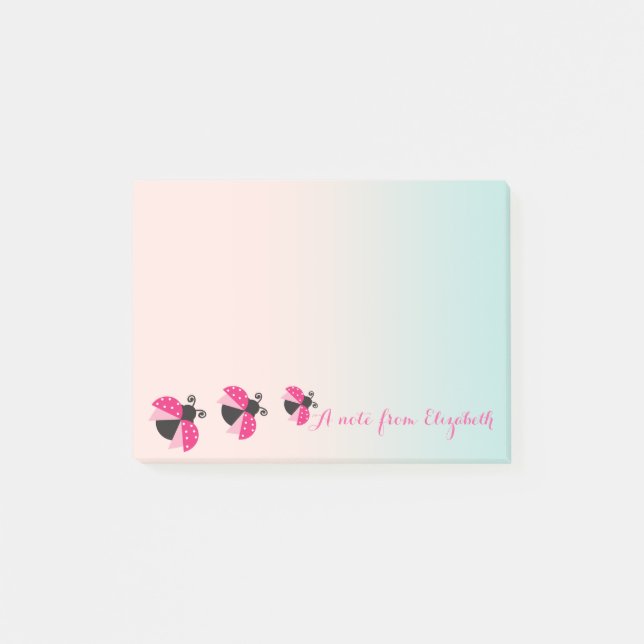 Post-it® Romantique Cute Lovely Stylé, Ladybugs (Devant)