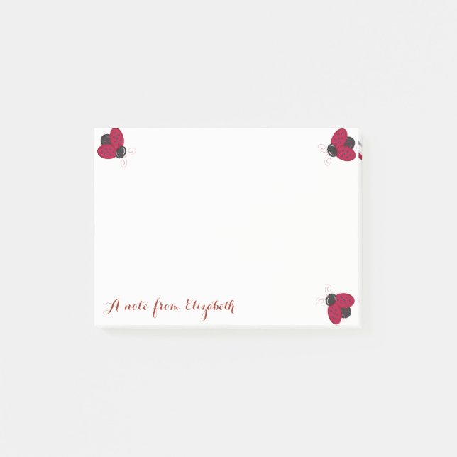 Post-it® Romantique Cute Lovely Stylé, Ladybugs (Devant)