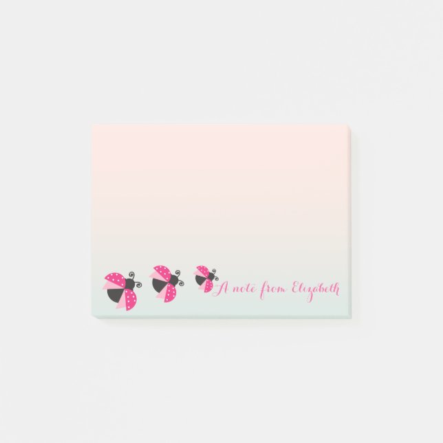 Post-it® Romantique Cute Lovely Stylé, Ladybugs (Devant)
