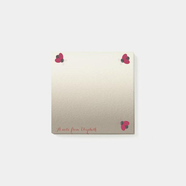 Post-it® Romantique Cute Lovely Stylé, Ladybugs (Devant)
