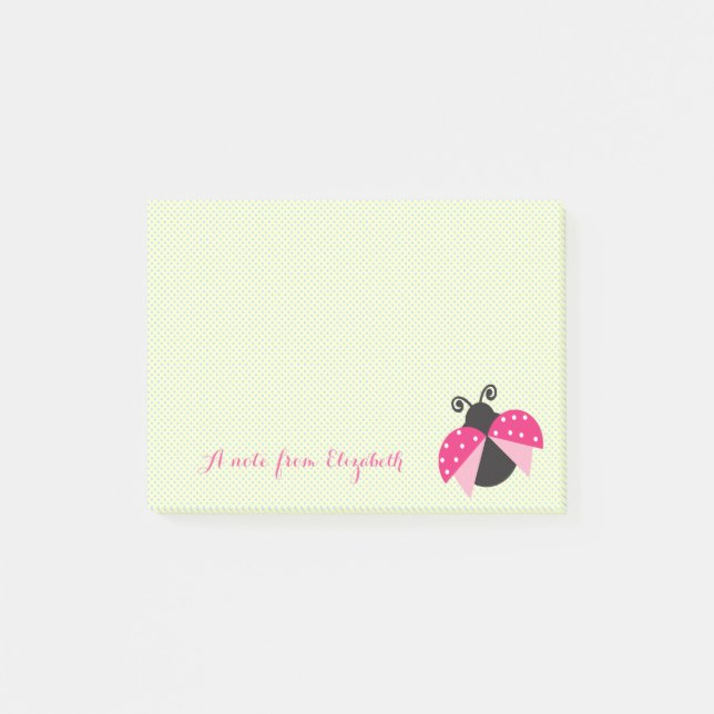 Post-it® Romantique mignonne jolie stylé, Pois, Ladybug (Devant)
