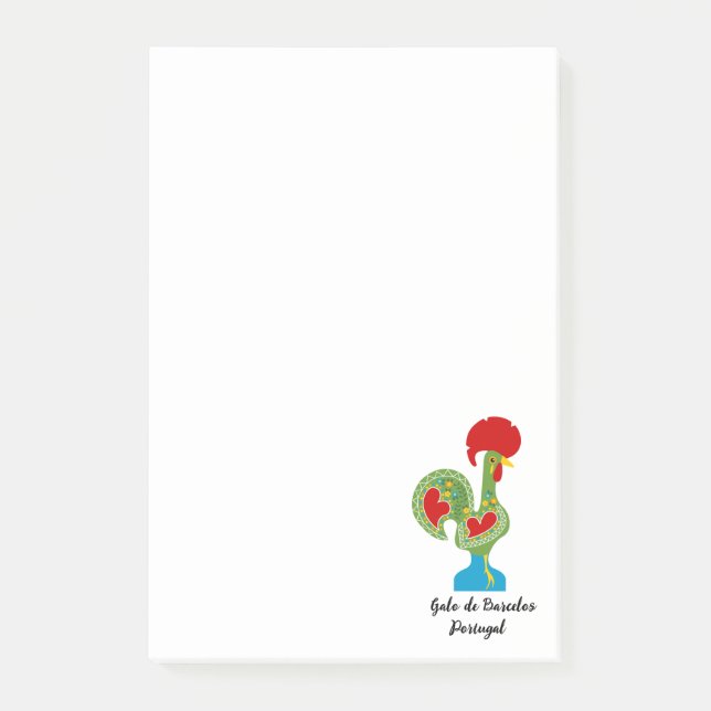 Post-it® Rooster portugais de la chance en vert (Devant)