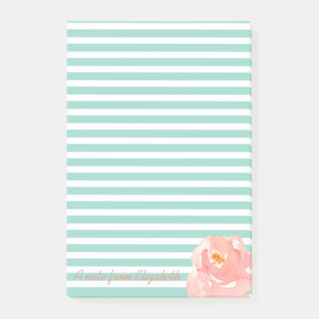 Post-it® Rose aquarelle sur bandes personnalisées (Devant)