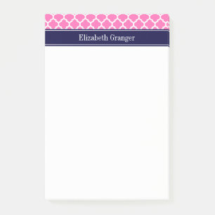 Post-it® Rose Chaud2 Blanc Marocain #5 Bleu Marine Monogram