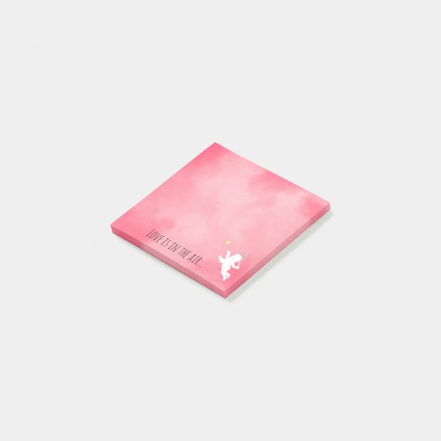 Post-it® Rose Cupidon Avec Tennis Racket Amour (Incliné)