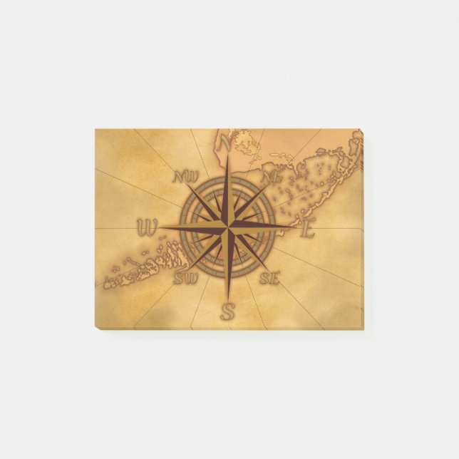 Post-it® Rose de boussole antique de style (Devant)