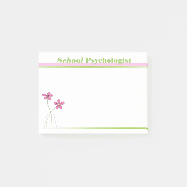 Post-it® Rose de psychologue d'école et notes collantes (Devant)