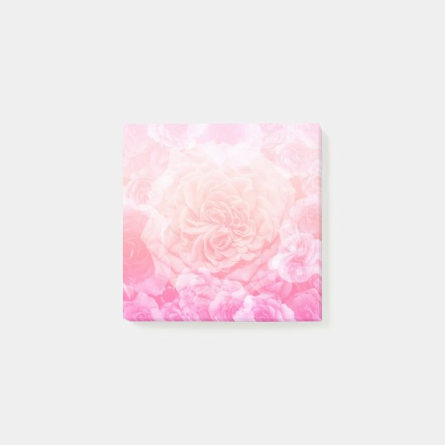 Post-it® Rose en pastel Ombre floral (Devant)
