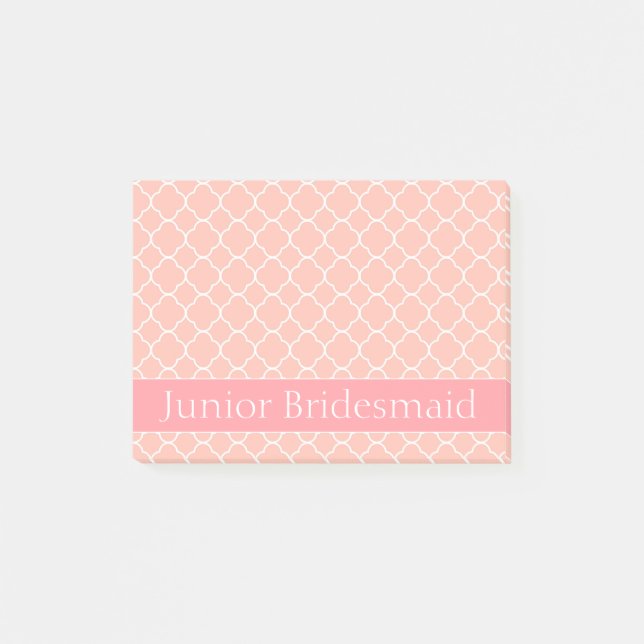 Post-it® Rose et blanc juniors de demoiselle d'honneur (Devant)